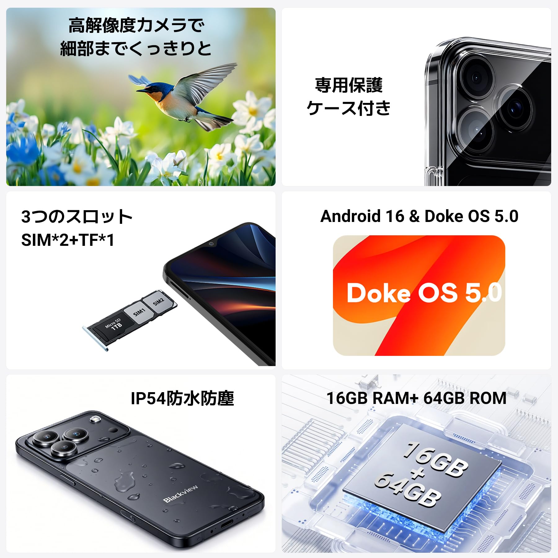 Amazon.co.jp: Blackview Wave7C Smartphone Android 16, 16GB RAM +